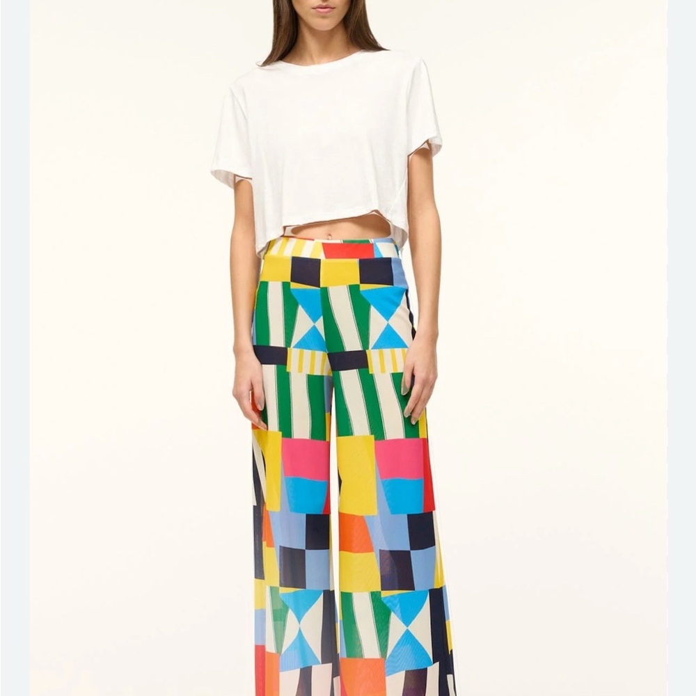 BRAND NEW NEVER WORN WITH TAGS - Staud Copano Flag Mesh Wide-Leg Pants